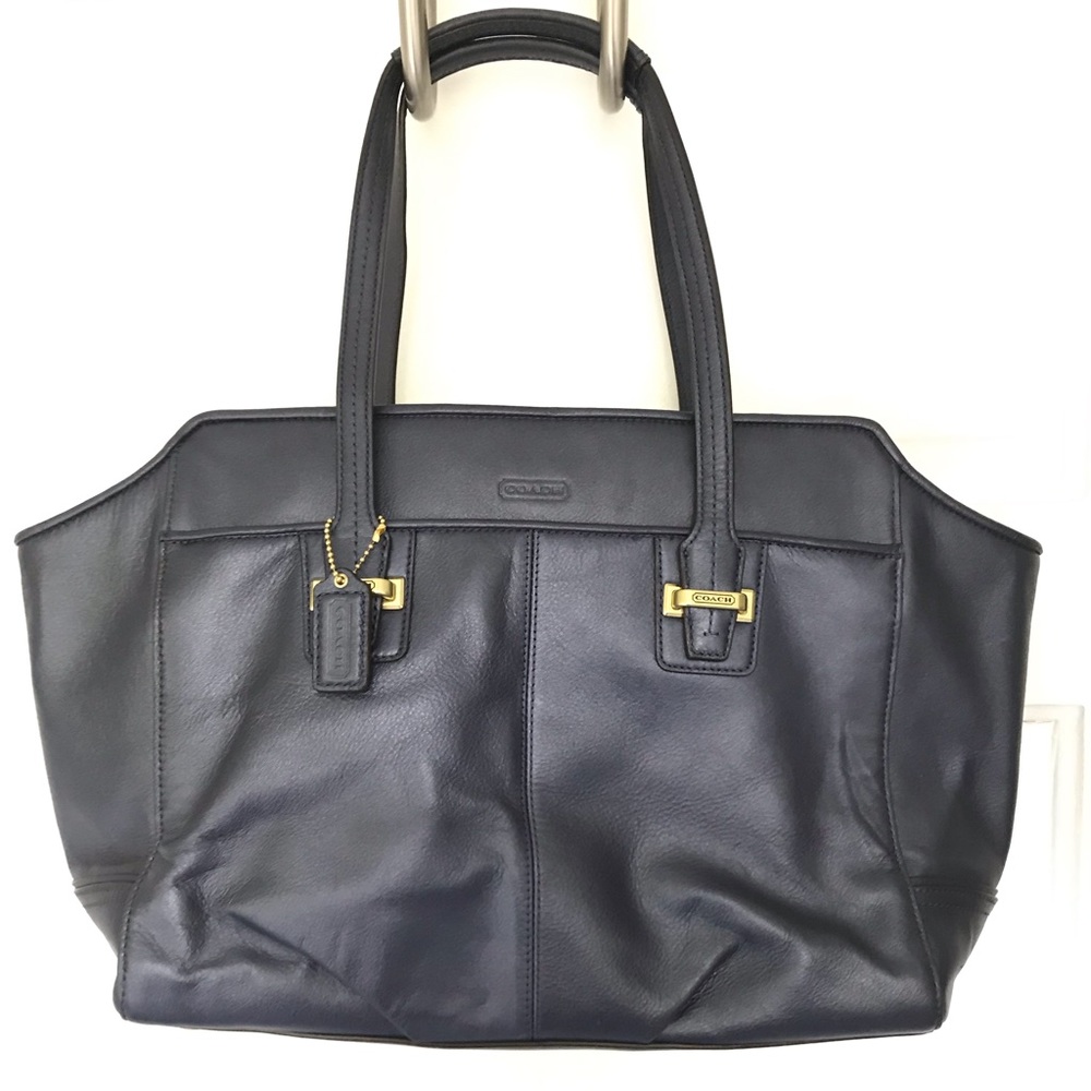 COACH Navy Leather Tote